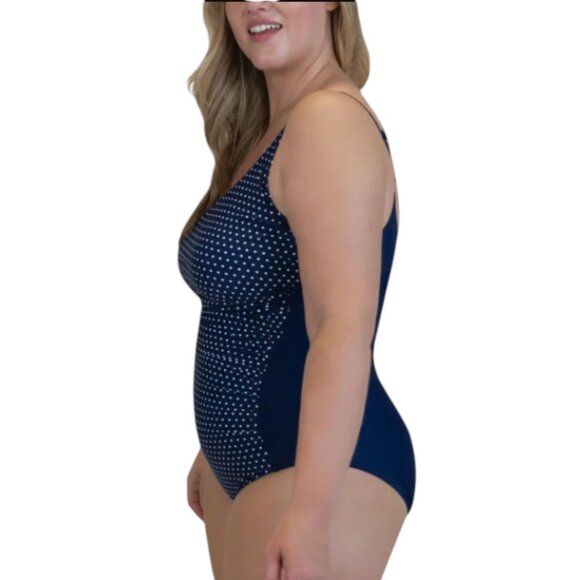 NWOT Roots One-Piece Swimsuit | Navy Dots - Picture 3 of 8